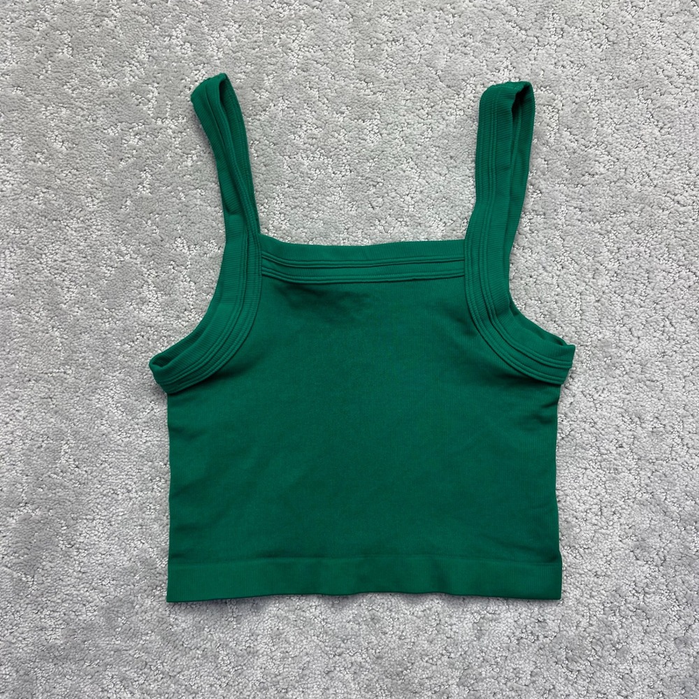 Out From Under Urban Outfitters Tank Top Womens XS S Green Ribbed Seamless Crop